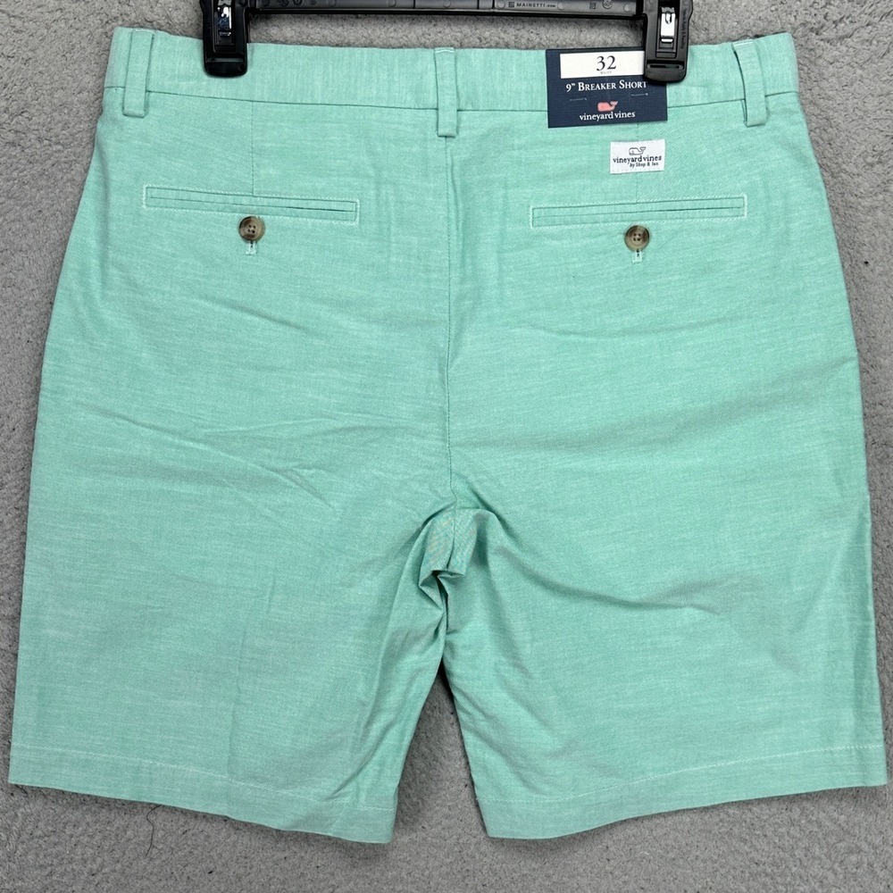 Vineyard Vines Mens Breaker Shorts 32X9 Aqua Green Khakis‎ Flat Front Casual NEW